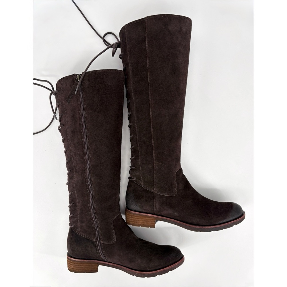 SOFFT Sharnell II Tall Brown Suede Lace-Up Boots 8 - Picture 10 of 16